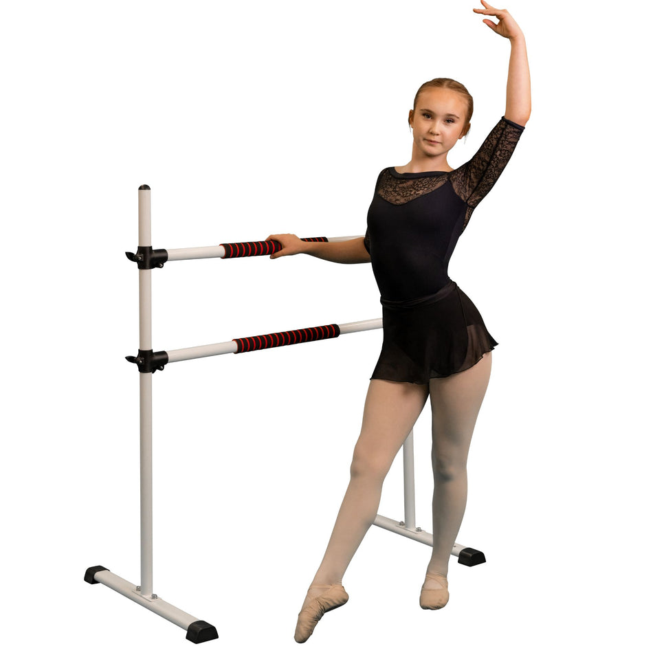 Freestanding and portable Double Ballet / stretch Barre